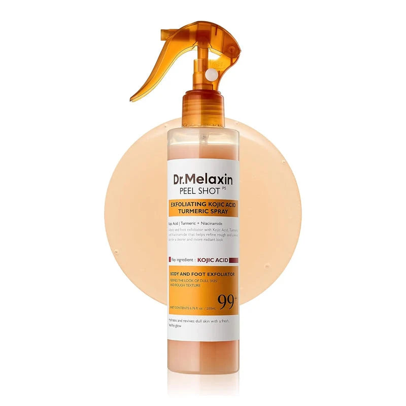 Dr.Melaxin Peel Shot PS Exfoliating Spray (200ml) – Kojic Acid & Turmeric Body & Foot Peeling Mist