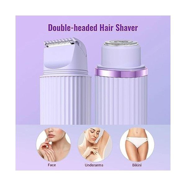 Double Head Electric Shaver for Women – Painless Hair Removal Trimmer for Legs, Underarms & Bikini Area
