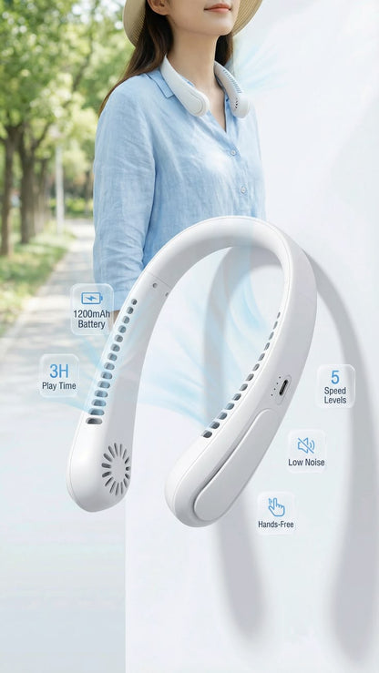 Rechargeable Portable Neck Fan, Hands-free Cooling