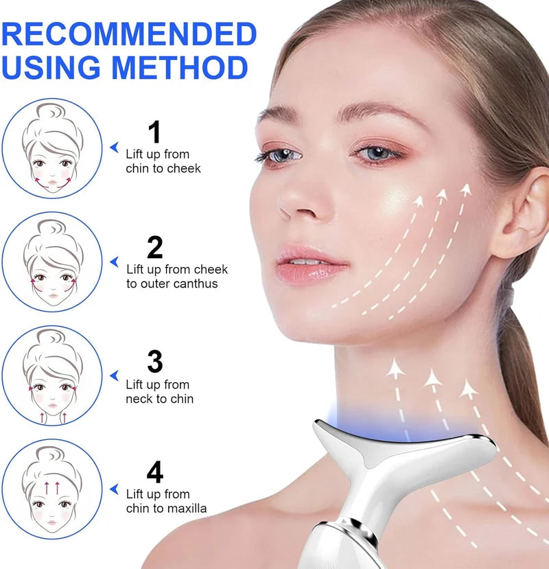 LED Face Massager with Red Blue Green Light Modes