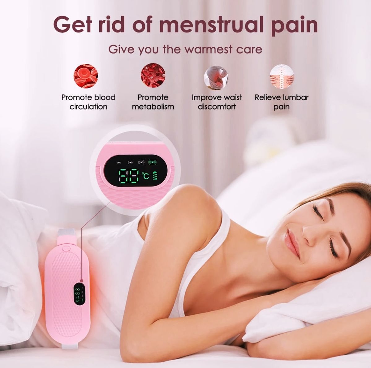 Electric Period Cramp Massager – Heating Belt for Menstrual Pain Relief