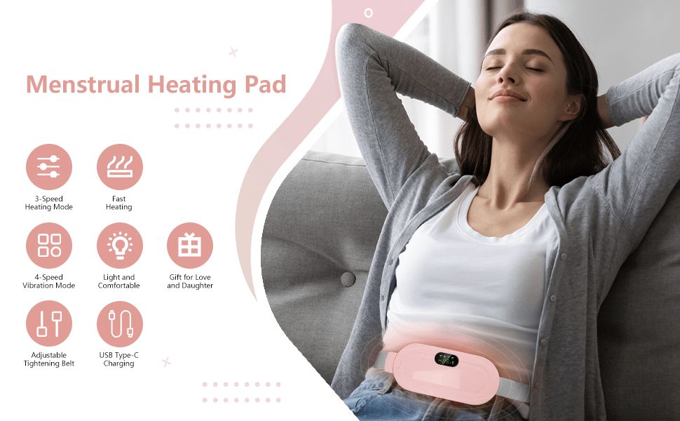 Electric Period Cramp Massager – Heating Belt for Menstrual Pain Relief